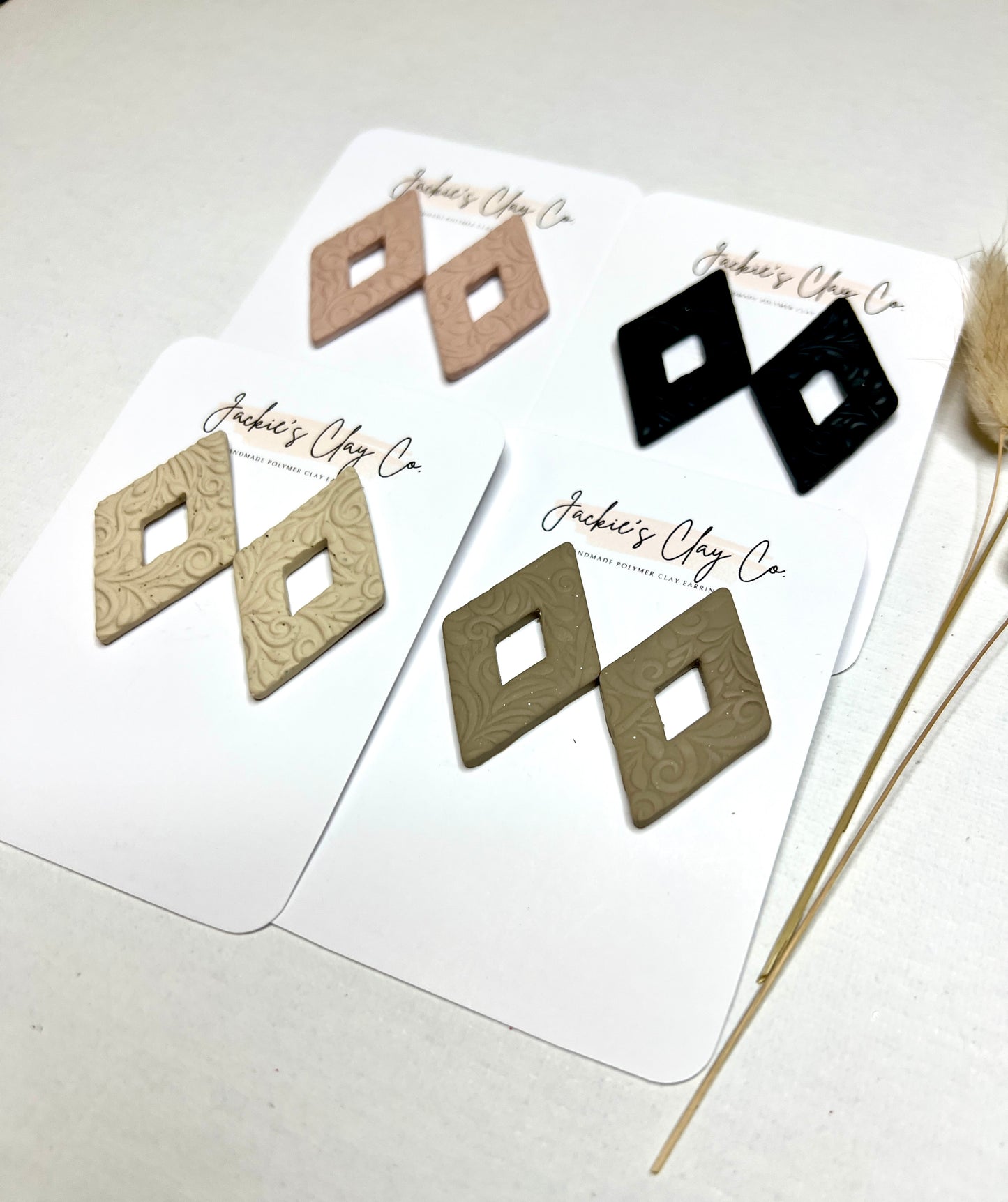 Embossed Diamond Earrings