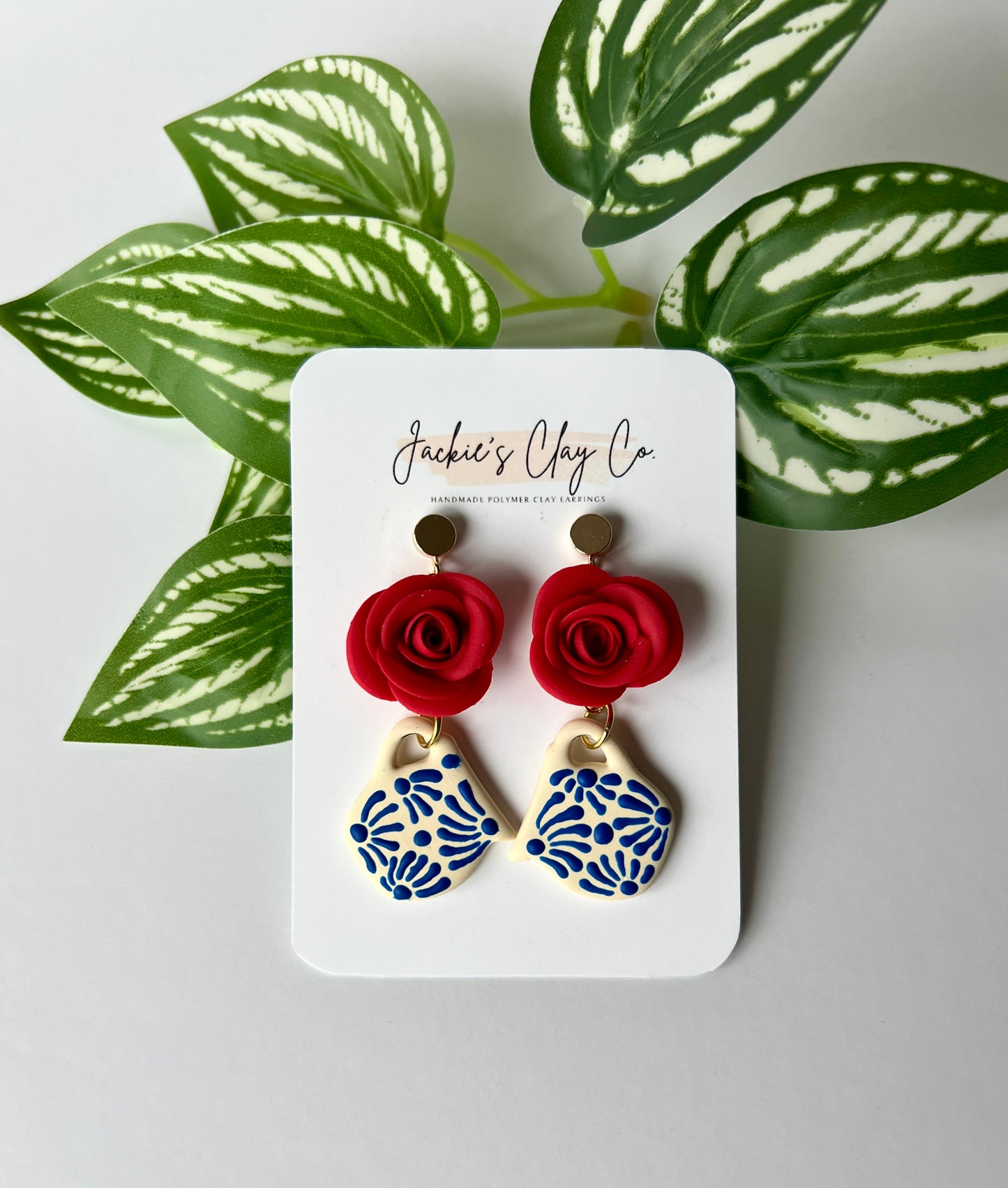 Red Rose Talavera Dangles