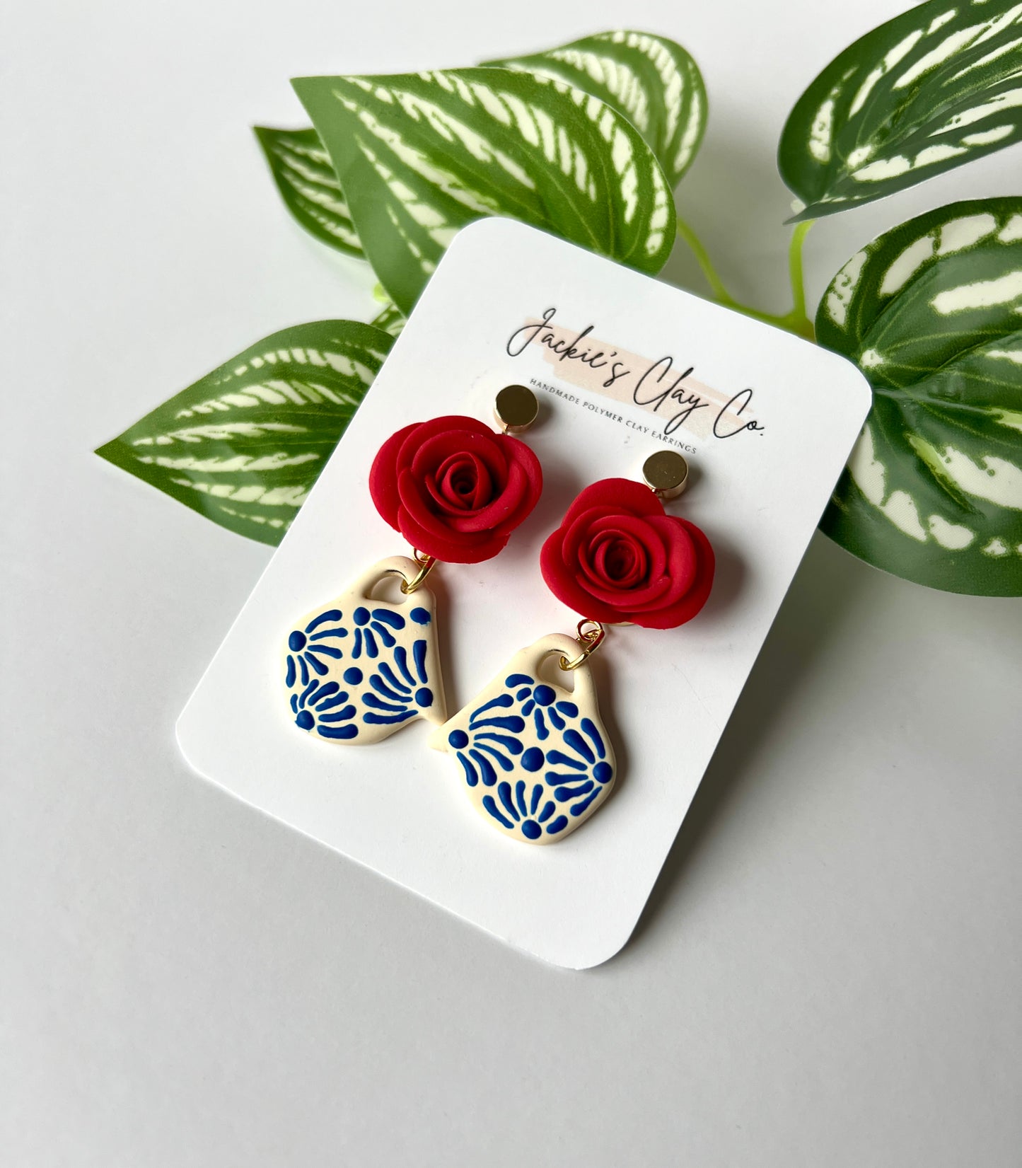 Red Rose Talavera Dangles