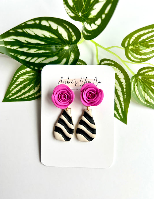 Hot Pink Rose In Vase