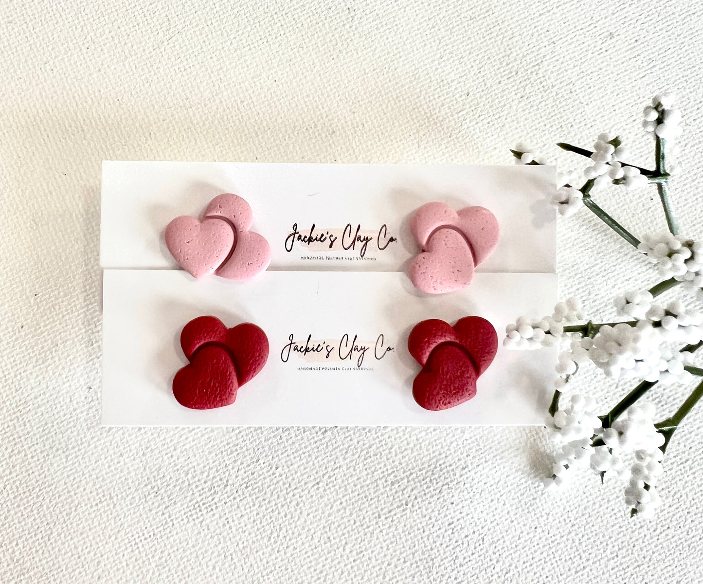 Double Heart Studs