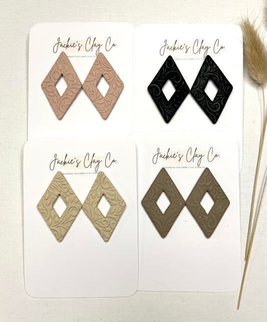 Embossed Diamond Earrings