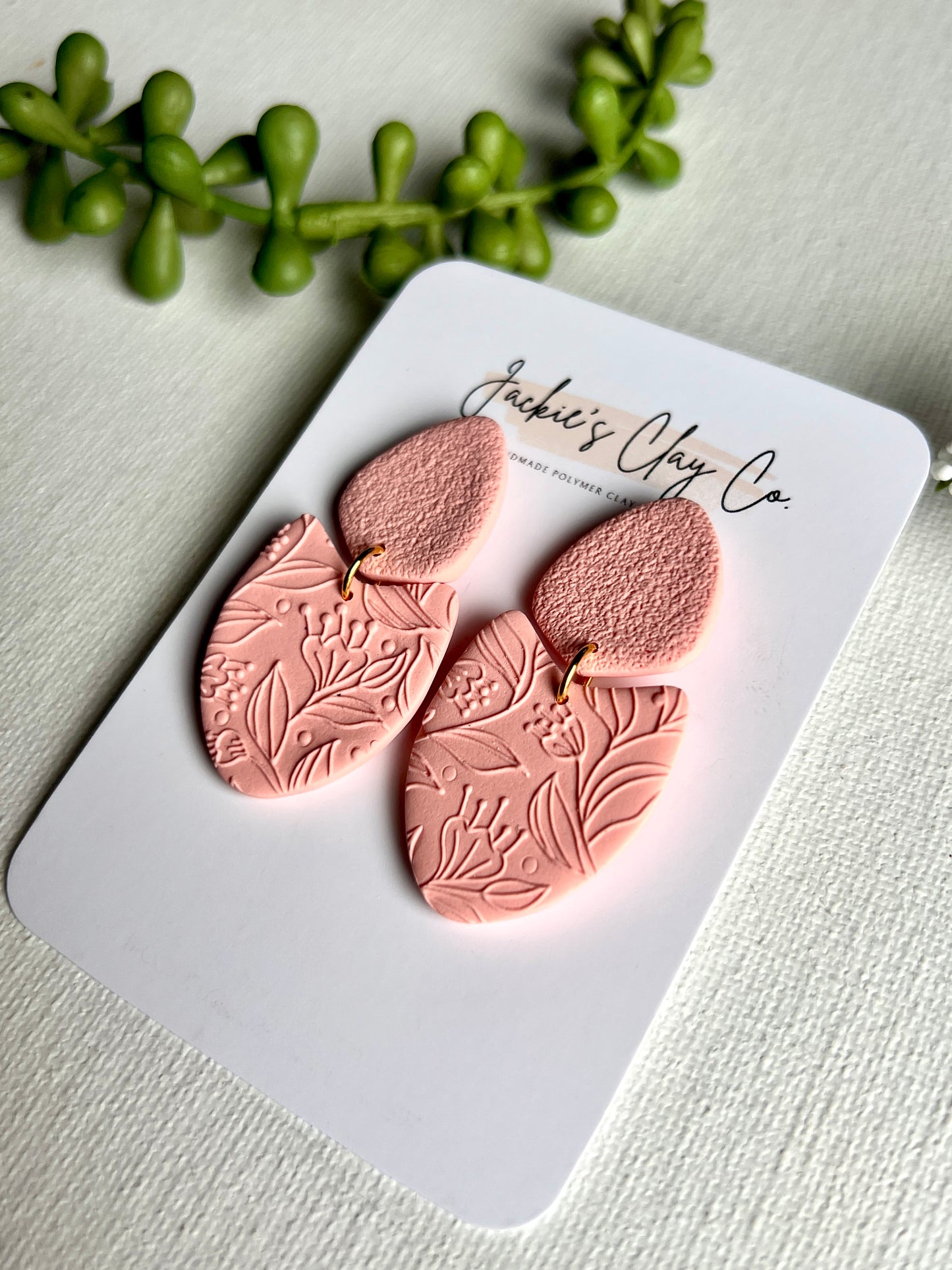 Peach Embossed Dangles