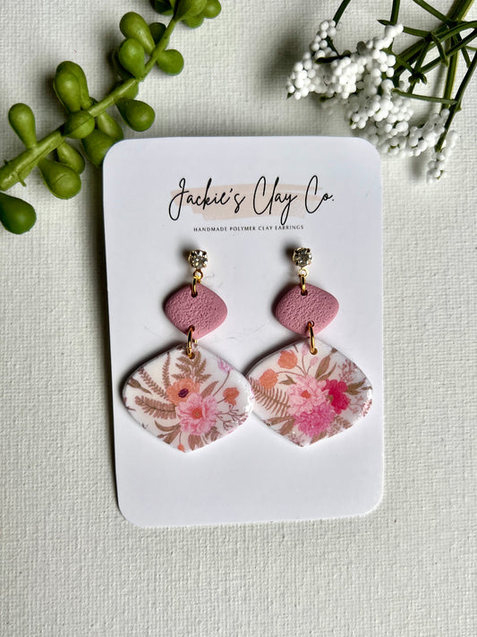 Floral Bouquet Transfer Dangles